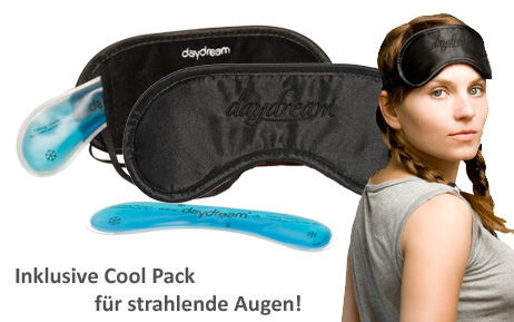Schlafmaske schwarz mit Cool Pack