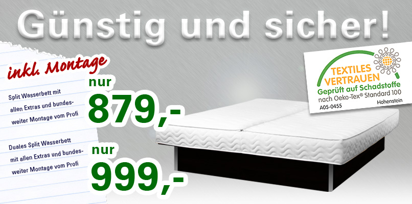 Wasserbett komplett inklusive Lieferung und Aufbau