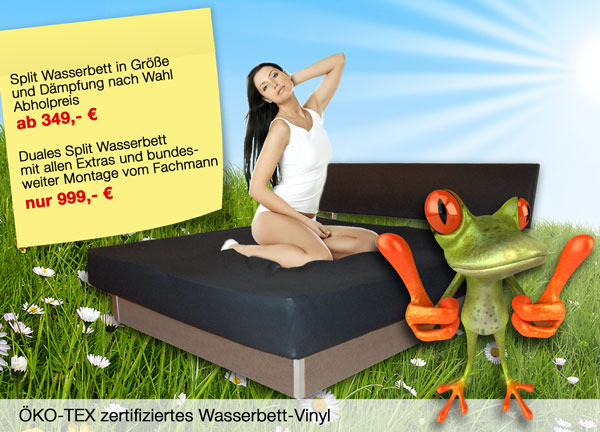 Wasserbett: Wasserbetten von EWP haben das �KO-TEX Siegel. Schadsstofffreie Folie