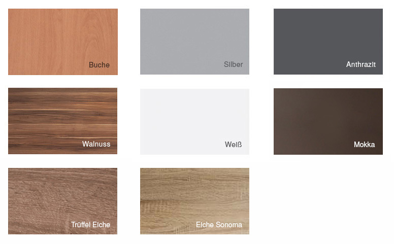 Bettgestell Holzdekor Vicenza Farbkarte