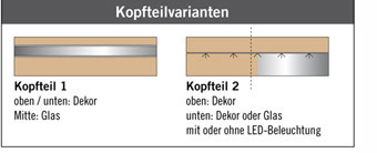 Bettgestell Holzdekor Vicenza Kopfteilvarianten