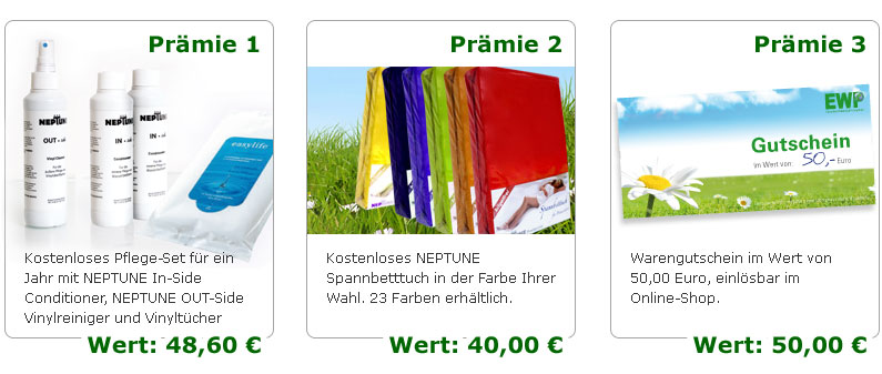 EWP Wasserbett Prämie für Weiterempfelung