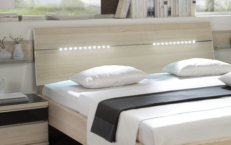 Kopfteil Vicenza 2 Holzdekor mit LED Beleuchtung m�glich