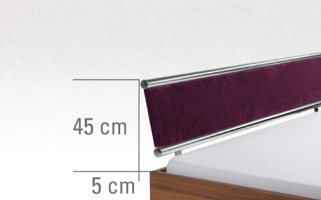 SCHNPPCHEN 50: Kopfteil Touch alu Microfaser bordeaux 180 cm